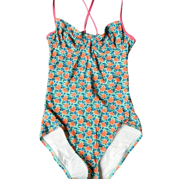 Marc by Marc Jacobs Jerrie Rose One Piece Swimsuit in Pale Jade Multi Size Small - Picture 9 of 15